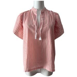 Birds Of Paradis by Trovata Brett Striped Short Sleeve Bohemian Blouse Size XS